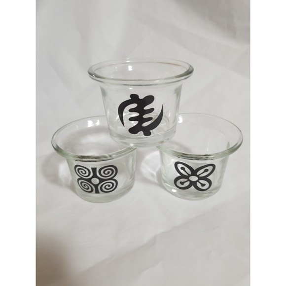 African Adinkra Symbol Candle Holders | Inspirational Home Decor Set of 3 - Picture 5 of 9